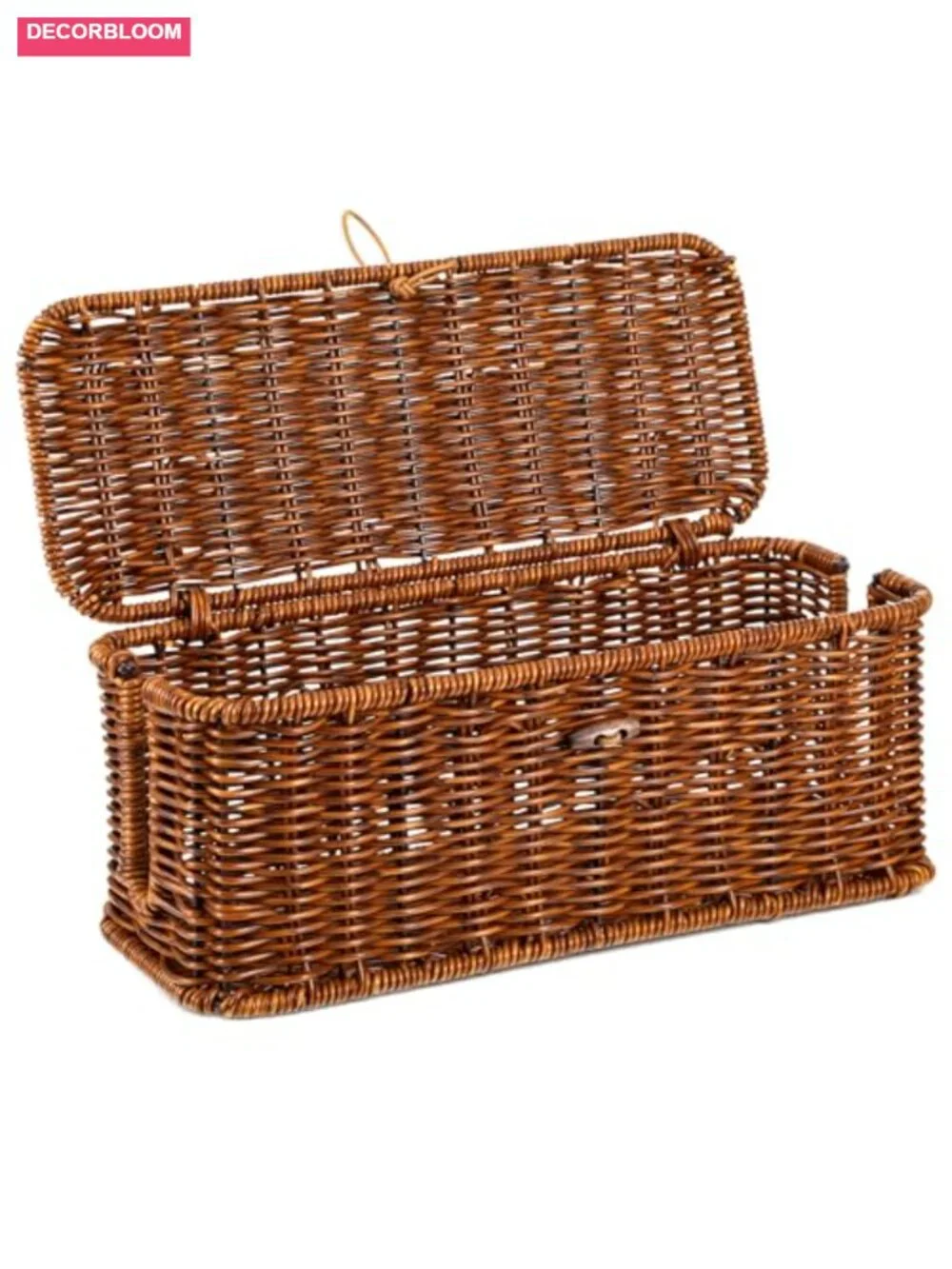 Handmade Rattan Cable Management Box with 2 Slots, Desk Organizer for Home - Picture 1 of 6